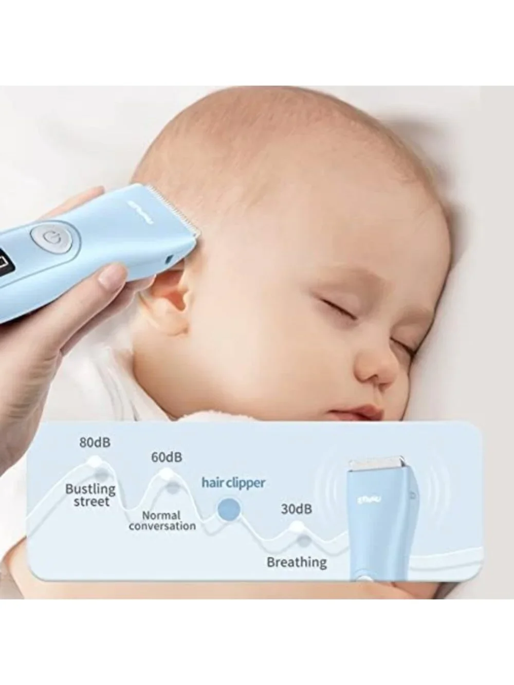 Quiet Baby Hair Clippers - Professional Trimmer for Kids & Toddlers, Safe & Easy